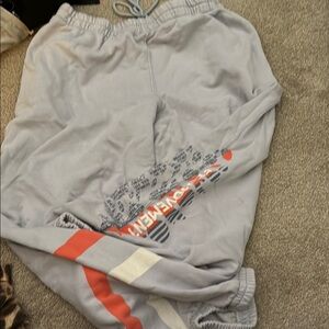 FP Movememt gray Sweatpants with coral and White Accents size L, like new!